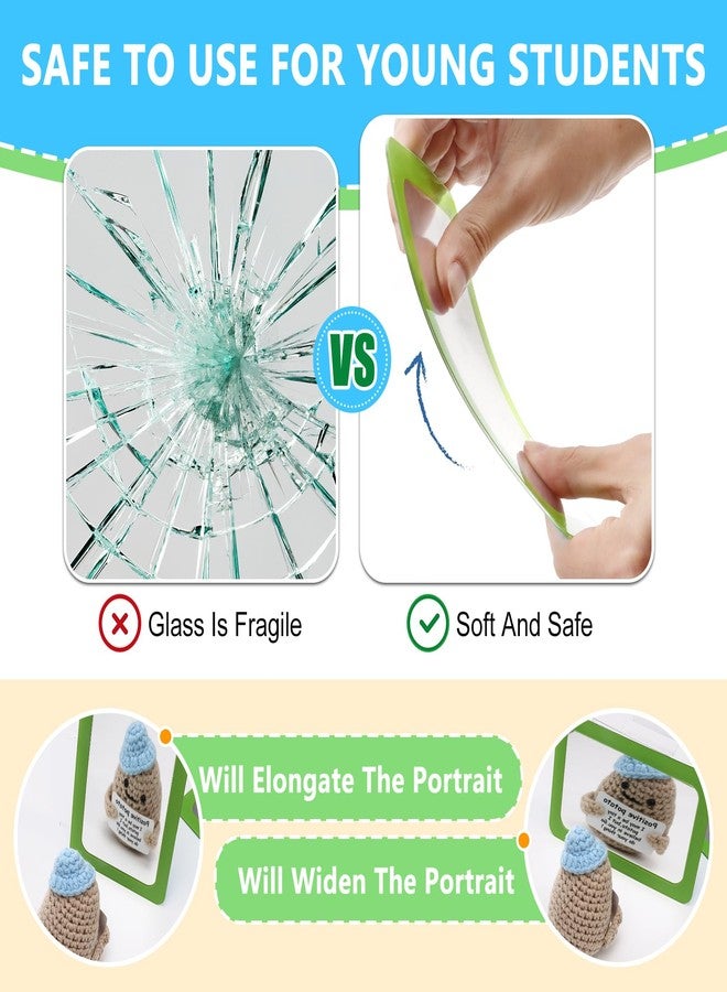 Draupnir 15 قطعة من المرايا الصغيرة للأطفال، مقاس 6 × 4 بوصة، غير قابلة للكسر، مرايا غير قابلة للكسر للأعمال اليدوية، مربعة، ذات زوايا مستديرة، مزدوجة الجوانب، مرايا تعابير الوجه لمرحلة ما قبل المدرسة، مرايا للفصول الدراسية، أعمال يدوية (5 ألوان زاهية) - Image 2